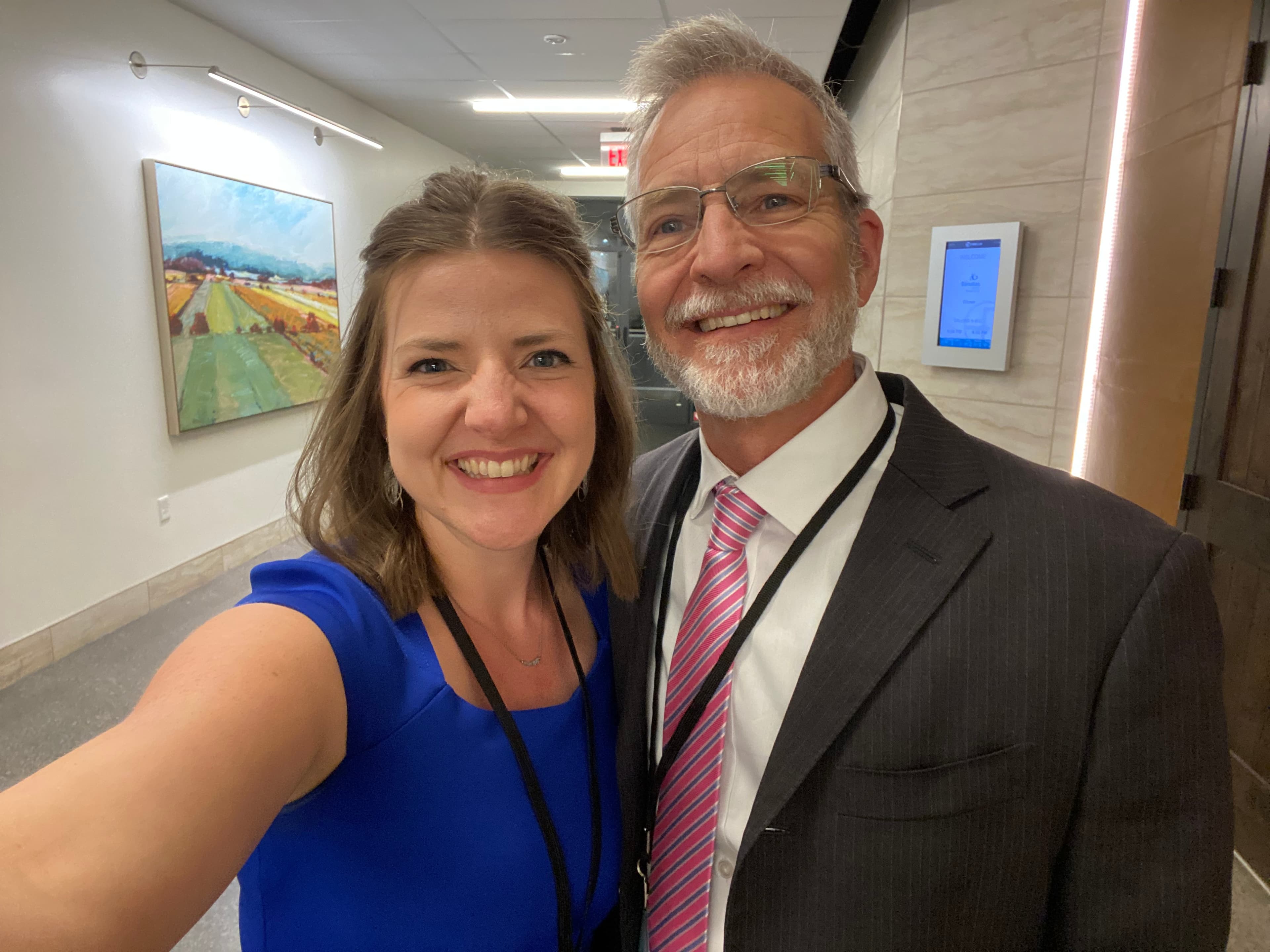 Kim Okerman with a colleague at a professional event
